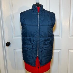 Vintage Fleetwood Sportswear Puffer Vest Navy Blue Womens M